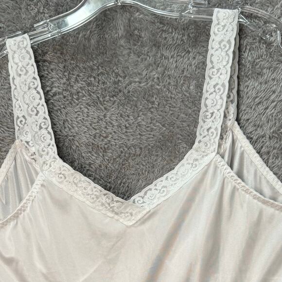 Dixie Belle Lace Edge V-Neck & Straps 100% Nylon Camisole White Women 40 (2XL) - Picture 6 of 8